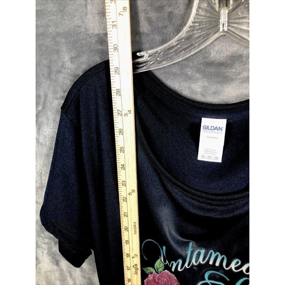 Women’s T-shirt untamed spirit biker chick gray shirt size 2X large - Picture 6 of 9
